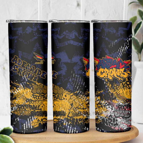 Adelaide Crows Skinny Tumbler Urban Graffiti Street Art - Bold Abstract Spray Paint