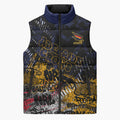Adelaide Crows Sleeveless Puffer Jacket Urban Graffiti Street Art - Bold Abstract Spray Paint