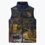Adelaide Crows Sleeveless Puffer Jacket Urban Graffiti Street Art - Bold Abstract Spray Paint
