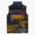Adelaide Crows Sleeveless Puffer Jacket Urban Graffiti Street Art - Bold Abstract Spray Paint
