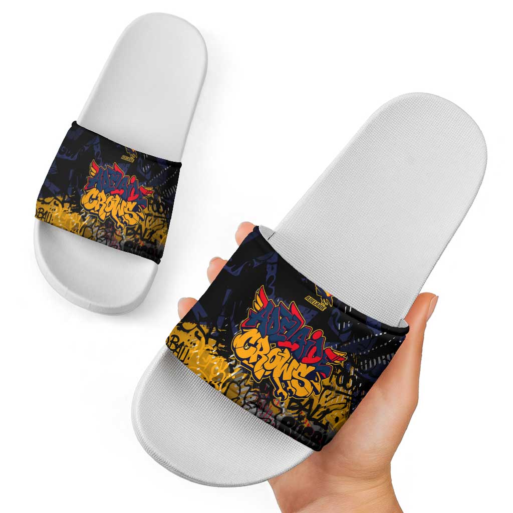 Adelaide Crows Slide Sandals Urban Graffiti Street Art - Bold Abstract Spray Paint