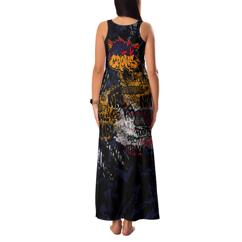 Adelaide Crows Tank Maxi Dress Urban Graffiti Street Art - Bold Abstract Spray Paint