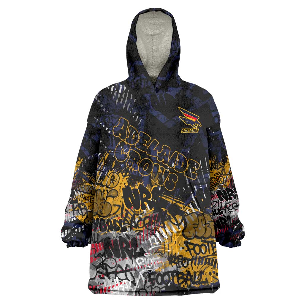 Adelaide Crows Wearable Blanket Hoodie Urban Graffiti Street Art - Bold Abstract Spray Paint