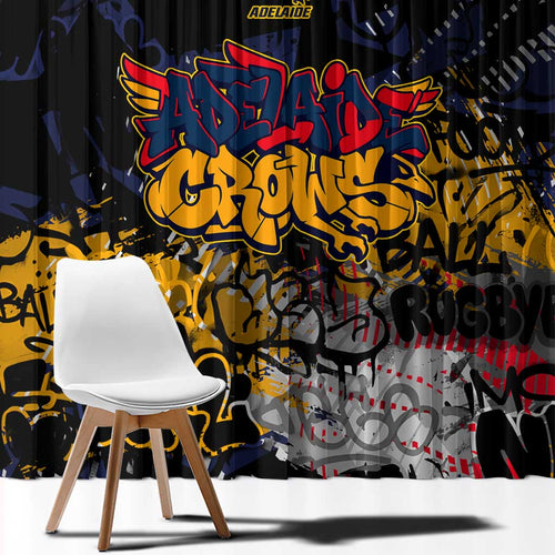 Adelaide Crows Window Curtain Urban Graffiti Street Art - Bold Abstract Spray Paint