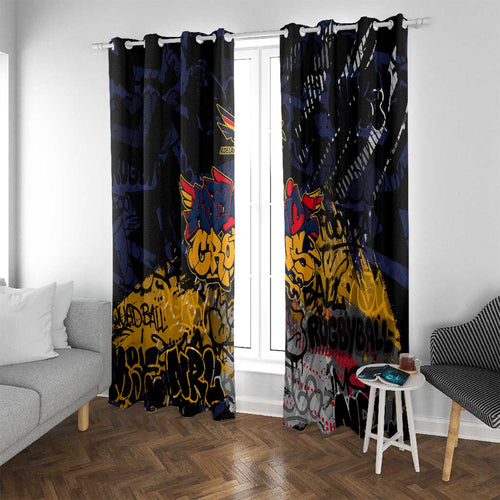 Adelaide Crows Window Curtain Urban Graffiti Street Art - Bold Abstract Spray Paint