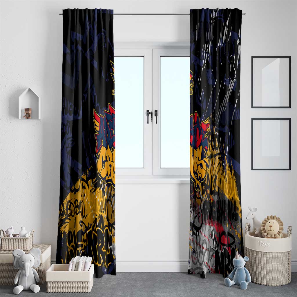 Adelaide Crows Window Curtain Urban Graffiti Street Art - Bold Abstract Spray Paint