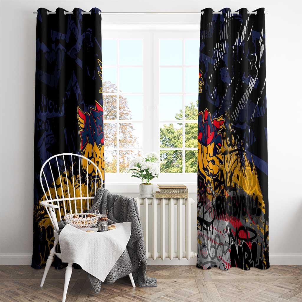 Adelaide Crows Window Curtain Urban Graffiti Street Art - Bold Abstract Spray Paint