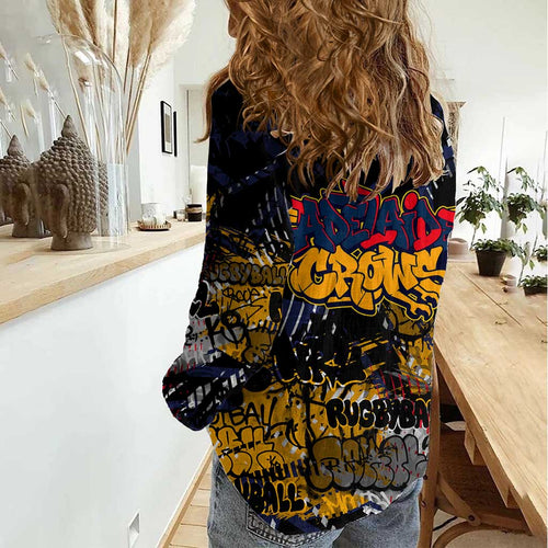 Adelaide Crows Women Casual Shirt Urban Graffiti Street Art - Bold Abstract Spray Paint