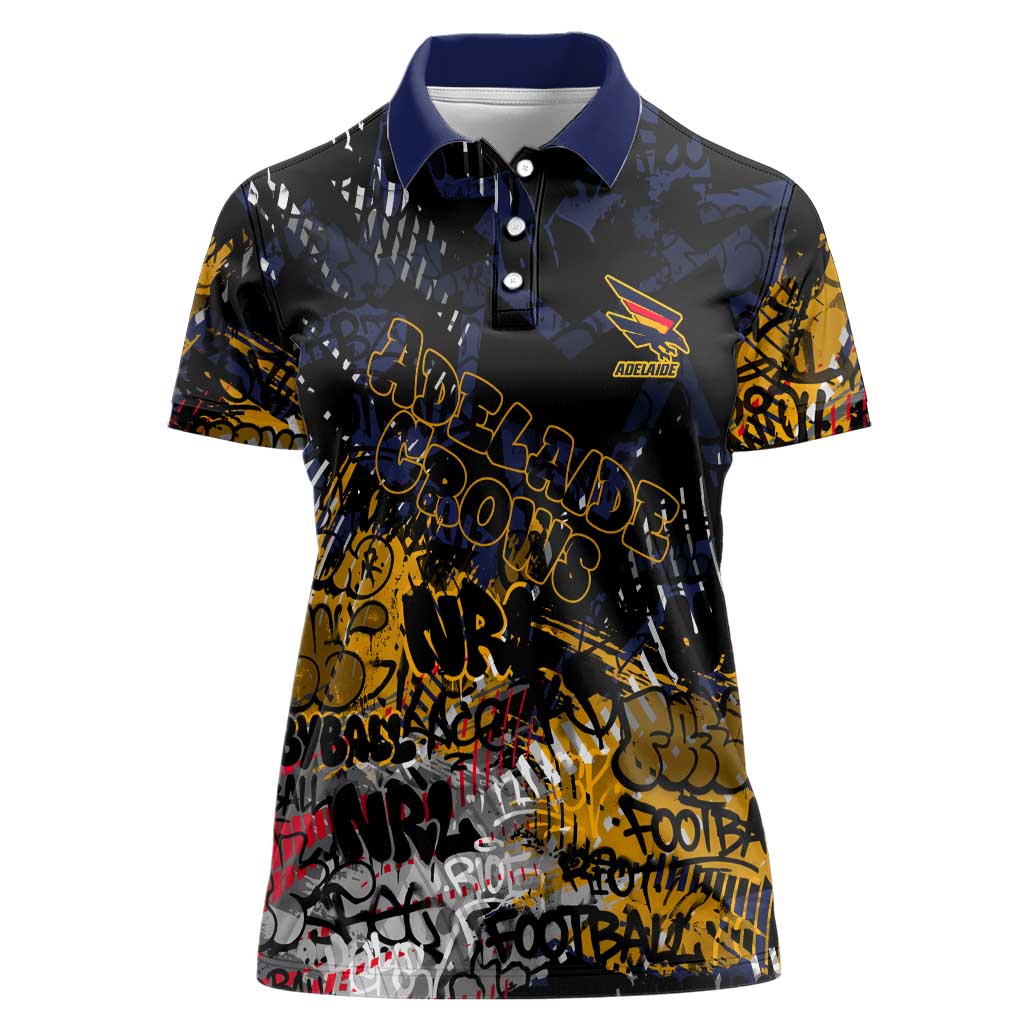 Adelaide Crows Women Polo Shirt Urban Graffiti Street Art - Bold Abstract Spray Paint