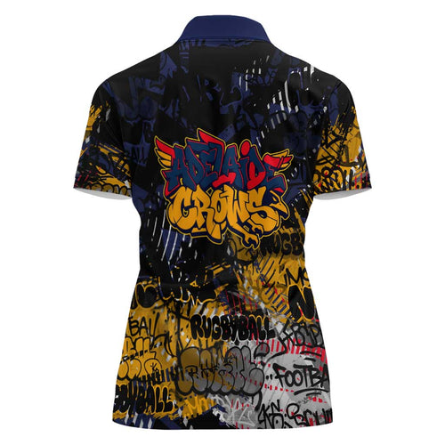 Adelaide Crows Women Polo Shirt Urban Graffiti Street Art - Bold Abstract Spray Paint