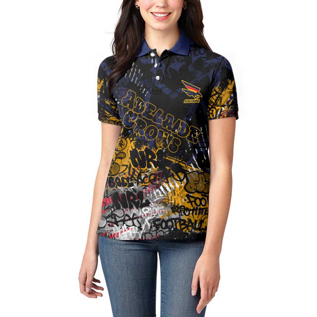 Adelaide Crows Women Polo Shirt Urban Graffiti Street Art - Bold Abstract Spray Paint