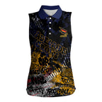 Adelaide Crows Women Sleeveless Polo Shirt Urban Graffiti Street Art - Bold Abstract Spray Paint