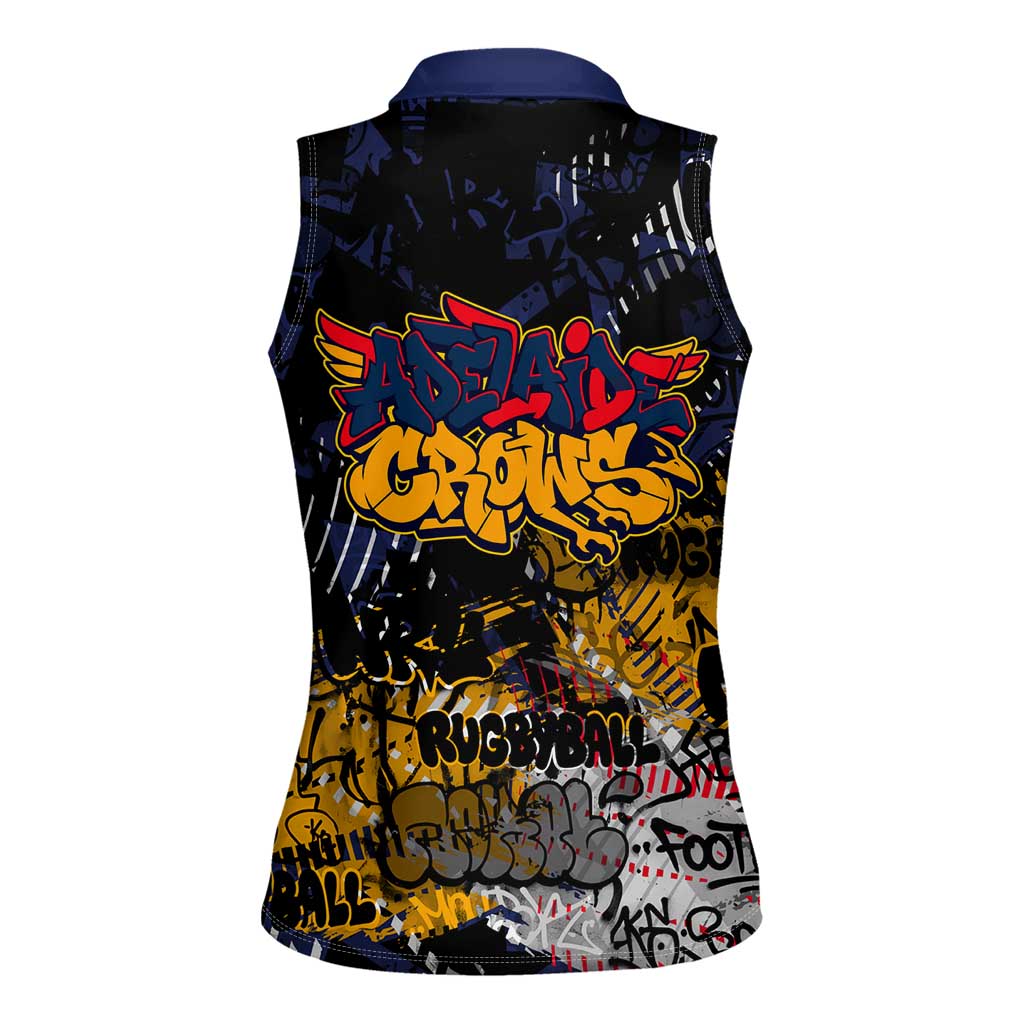 Adelaide Crows Women Sleeveless Polo Shirt Urban Graffiti Street Art - Bold Abstract Spray Paint