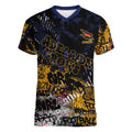 Adelaide Crows Women V-Neck T-Shirt Urban Graffiti Street Art - Bold Abstract Spray Paint