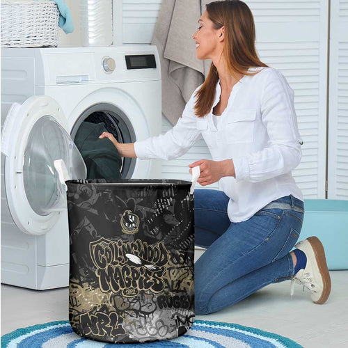 Collingwood Magpies Laundry Basket Urban Graffiti Street Art - Bold Abstract Spray Paint