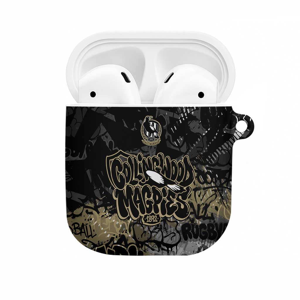 Collingwood Magpies AirPods Case Urban Graffiti Street Art - Bold Abstract Spray Paint
