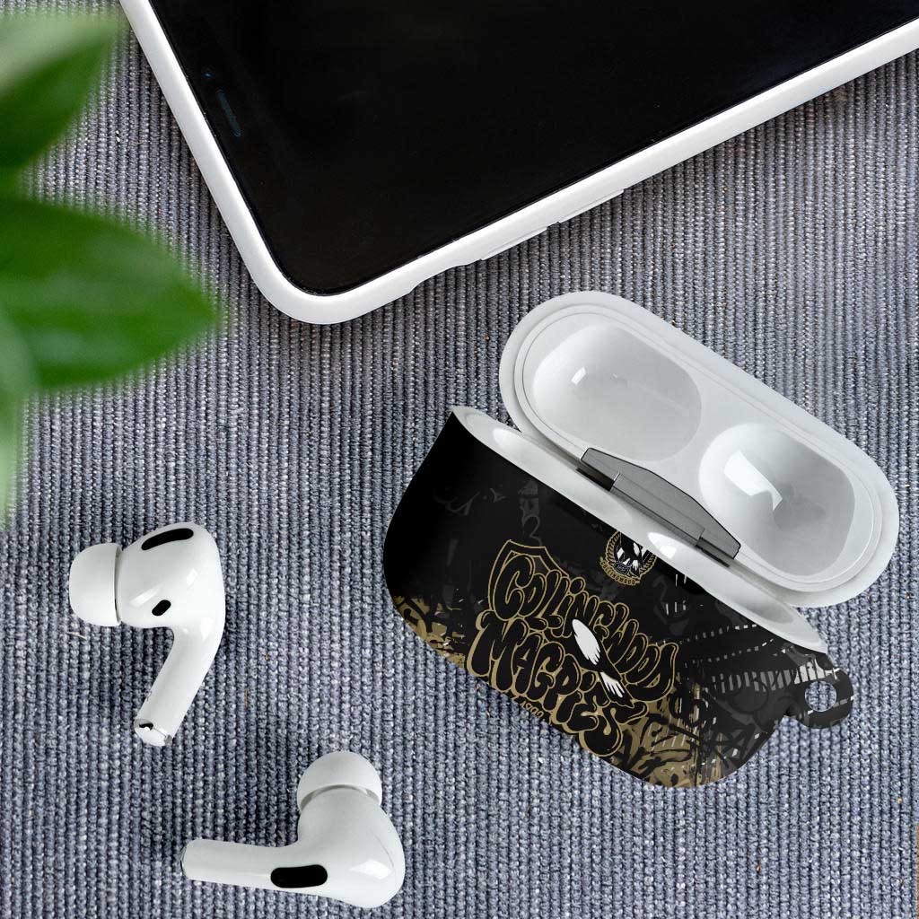 Collingwood Magpies AirPods Case Urban Graffiti Street Art - Bold Abstract Spray Paint