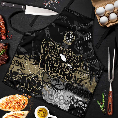 Collingwood Magpies Apron Urban Graffiti Street Art - Bold Abstract Spray Paint