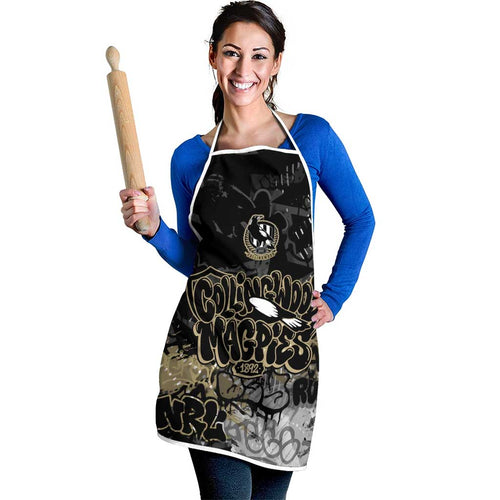 Collingwood Magpies Apron Urban Graffiti Street Art - Bold Abstract Spray Paint