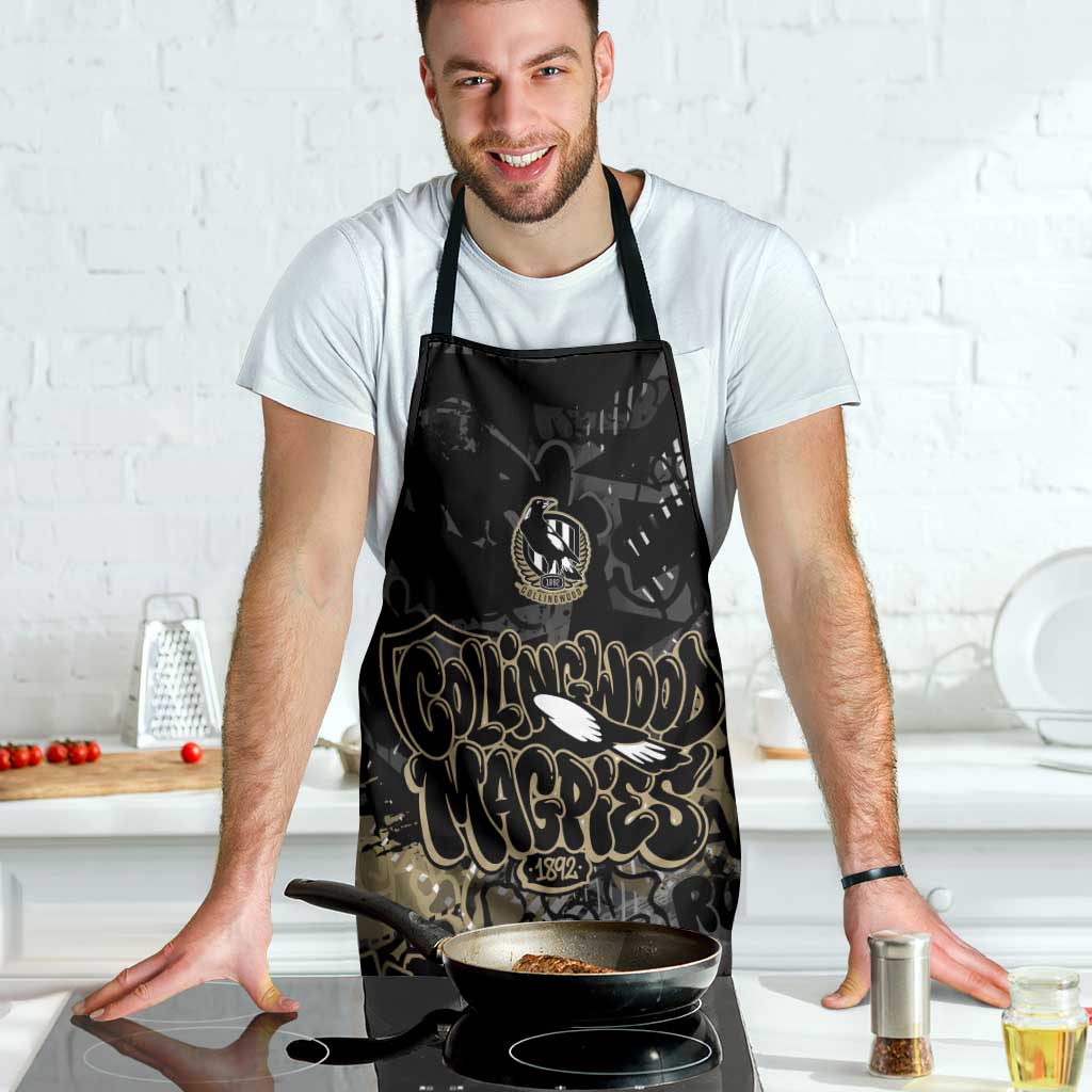 Collingwood Magpies Apron Urban Graffiti Street Art - Bold Abstract Spray Paint