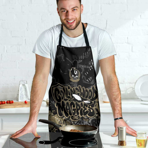 Collingwood Magpies Apron Urban Graffiti Street Art - Bold Abstract Spray Paint