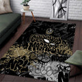 Collingwood Magpies Area Rug Urban Graffiti Street Art - Bold Abstract Spray Paint