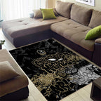 Collingwood Magpies Area Rug Urban Graffiti Street Art - Bold Abstract Spray Paint