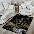 Collingwood Magpies Area Rug Urban Graffiti Street Art - Bold Abstract Spray Paint