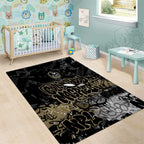 Collingwood Magpies Area Rug Urban Graffiti Street Art - Bold Abstract Spray Paint