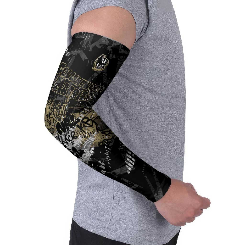 Collingwood Magpies Arm Sleeves Urban Graffiti Street Art - Bold Abstract Spray Paint