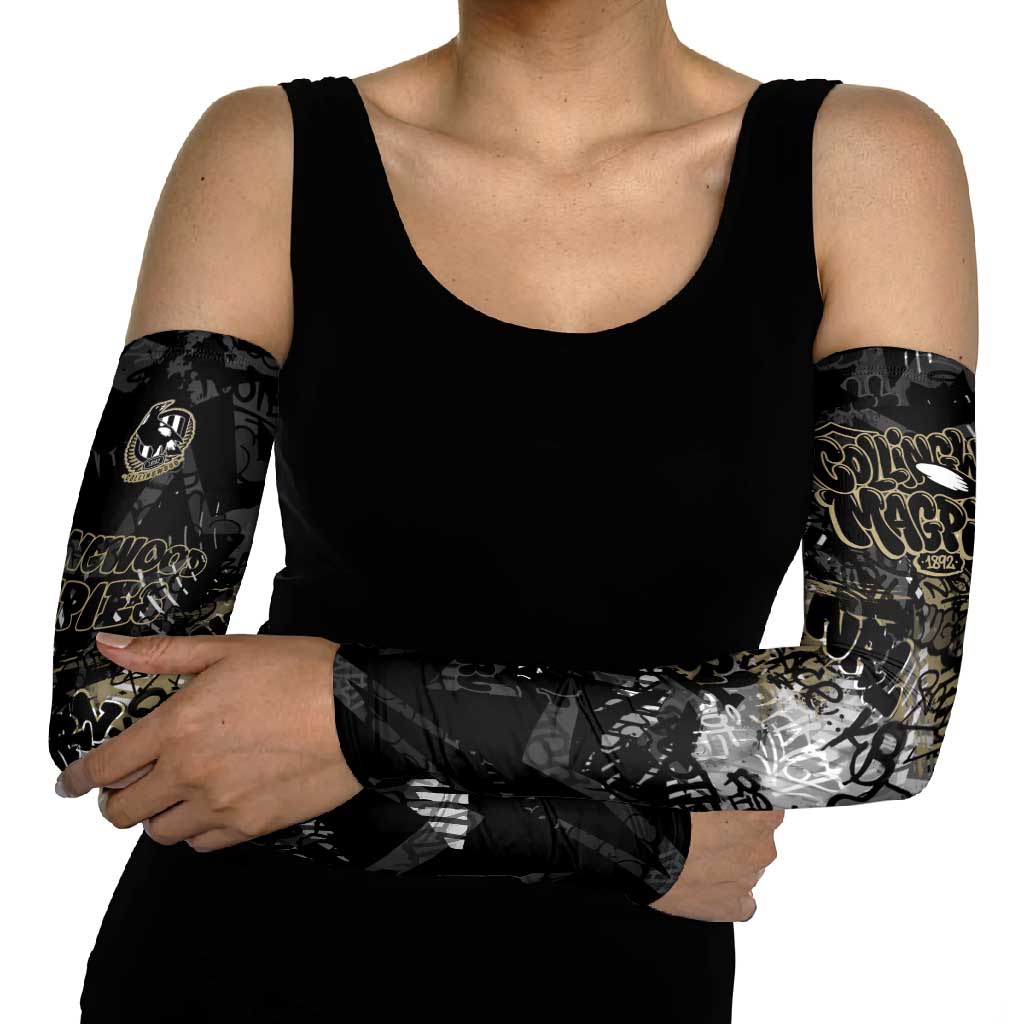 Collingwood Magpies Arm Sleeves Urban Graffiti Street Art - Bold Abstract Spray Paint