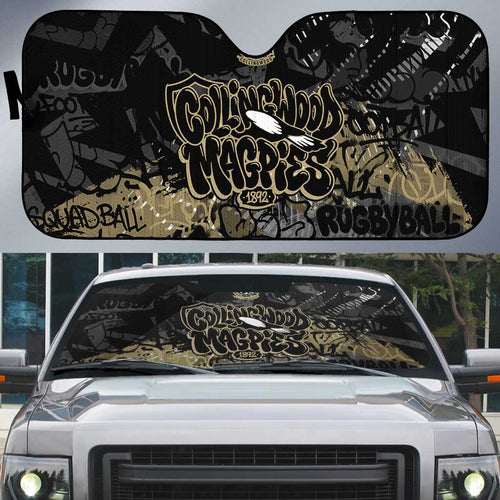 Collingwood Magpies Auto Sun Shade Urban Graffiti Street Art - Bold Abstract Spray Paint