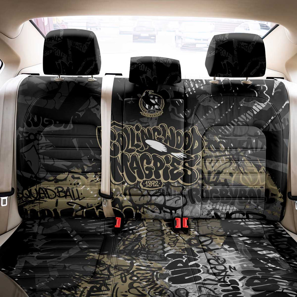 Collingwood Magpies Back Car Seat Cover Urban Graffiti Street Art - Bold Abstract Spray Paint