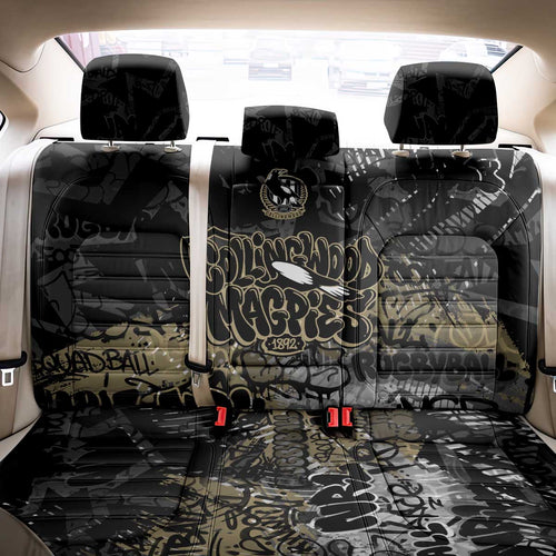 Collingwood Magpies Back Car Seat Cover Urban Graffiti Street Art - Bold Abstract Spray Paint