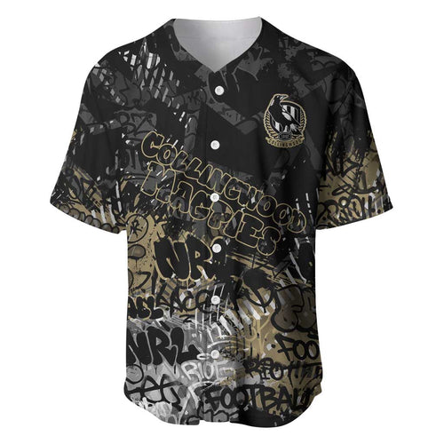 Collingwood Magpies Baseball Jersey Urban Graffiti Street Art - Bold Abstract Spray Paint