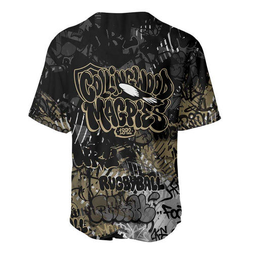 Collingwood Magpies Baseball Jersey Urban Graffiti Street Art - Bold Abstract Spray Paint