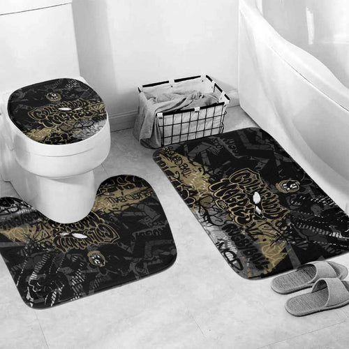 Collingwood Magpies Bathroom Set Urban Graffiti Street Art - Bold Abstract Spray Paint