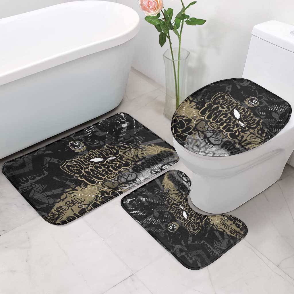 Collingwood Magpies Bathroom Set Urban Graffiti Street Art - Bold Abstract Spray Paint