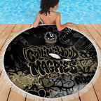 Collingwood Magpies Beach Blanket Urban Graffiti Street Art - Bold Abstract Spray Paint