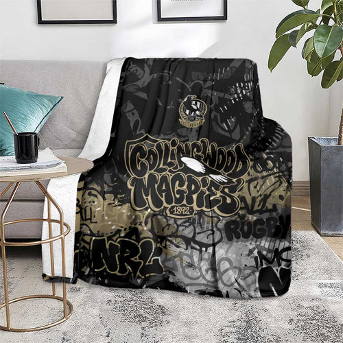 Collingwood Magpies Blanket Urban Graffiti Street Art - Bold Abstract Spray Paint
