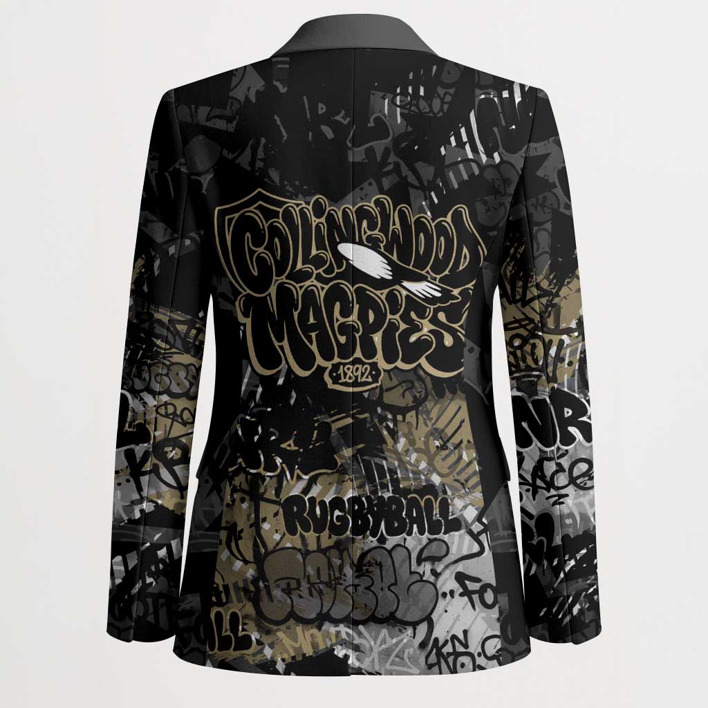 Collingwood Magpies Blazer Urban Graffiti Street Art - Bold Abstract Spray Paint