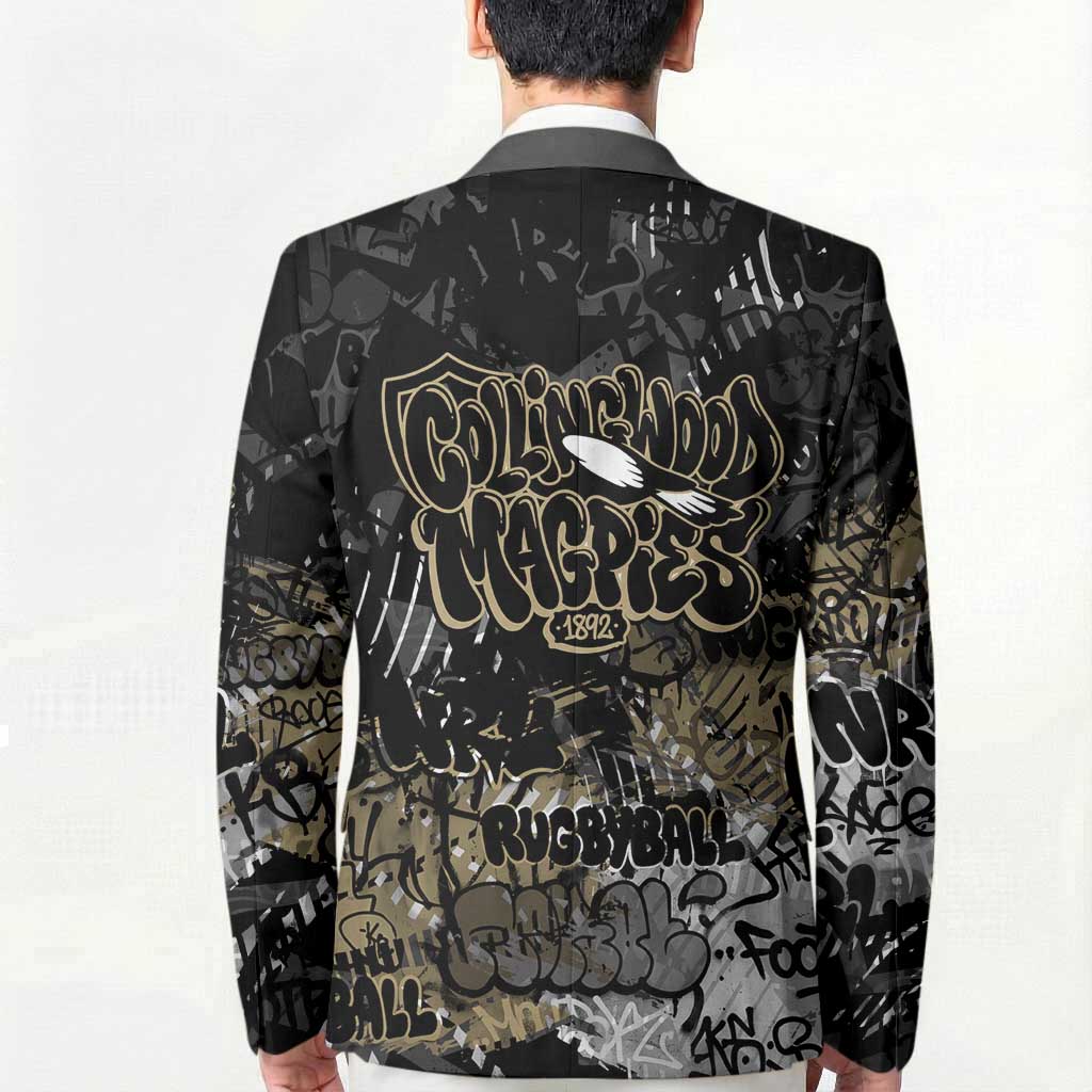 Collingwood Magpies Blazer Urban Graffiti Street Art - Bold Abstract Spray Paint