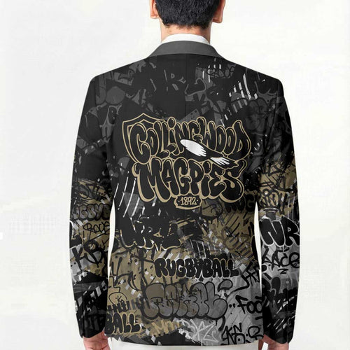 Collingwood Magpies Blazer Urban Graffiti Street Art - Bold Abstract Spray Paint