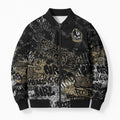 Collingwood Magpies Bomber Puffer Jacket Urban Graffiti Street Art - Bold Abstract Spray Paint