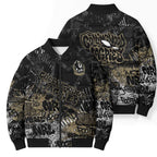 Collingwood Magpies Bomber Puffer Jacket Urban Graffiti Street Art - Bold Abstract Spray Paint