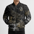 Collingwood Magpies Bomber Puffer Jacket Urban Graffiti Street Art - Bold Abstract Spray Paint