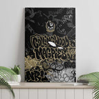 Collingwood Magpies Canvas Wall Art Urban Graffiti Street Art - Bold Abstract Spray Paint