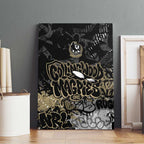 Collingwood Magpies Canvas Wall Art Urban Graffiti Street Art - Bold Abstract Spray Paint
