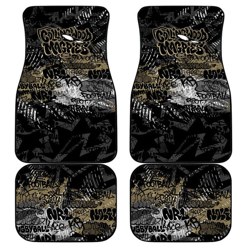 Collingwood Magpies Car Mats Urban Graffiti Street Art - Bold Abstract Spray Paint