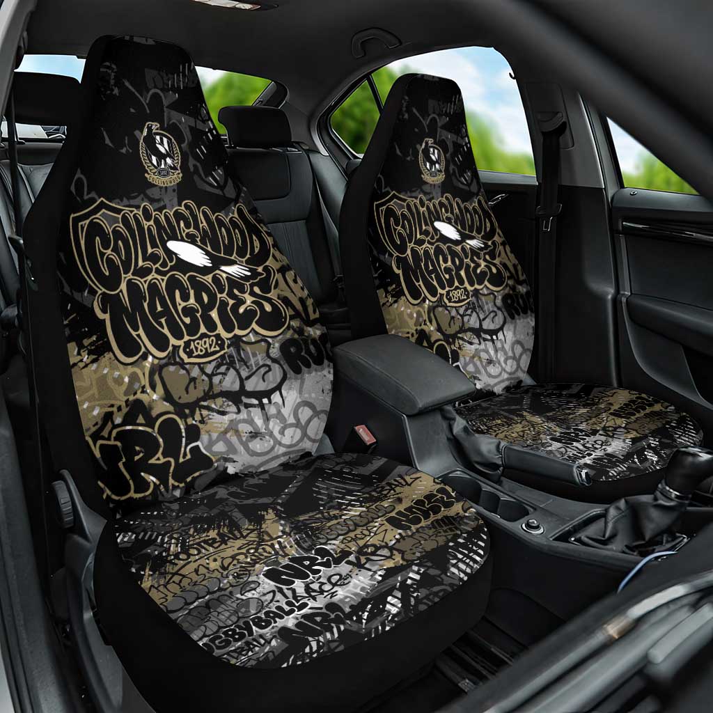 Collingwood Magpies Car Seat Cover Urban Graffiti Street Art - Bold Abstract Spray Paint